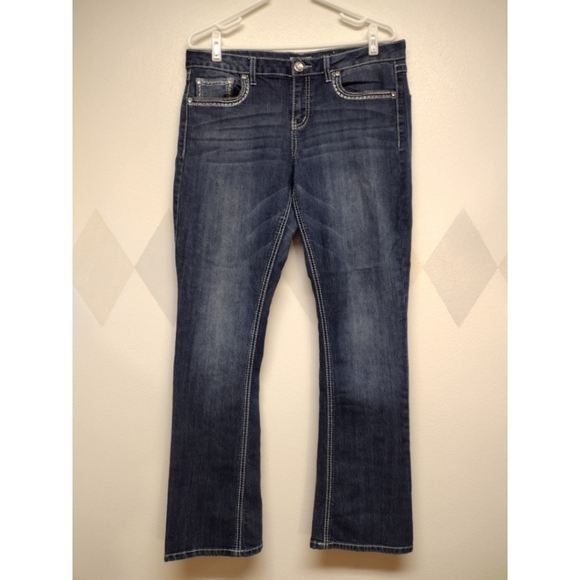 Mudd blingy contrast stitching button flap jeans - Picture 2 of 16